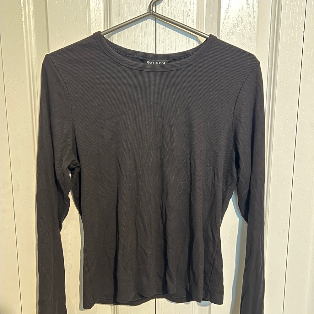 Athleta Charcoal Long Sleeve Tee